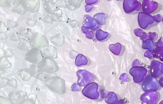 Purple UV Color Changing Hearts